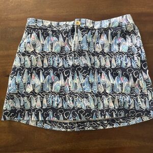 Lilly Pulitzer Blue and Pink Mini Skirt Casual Resort Wear Size 4